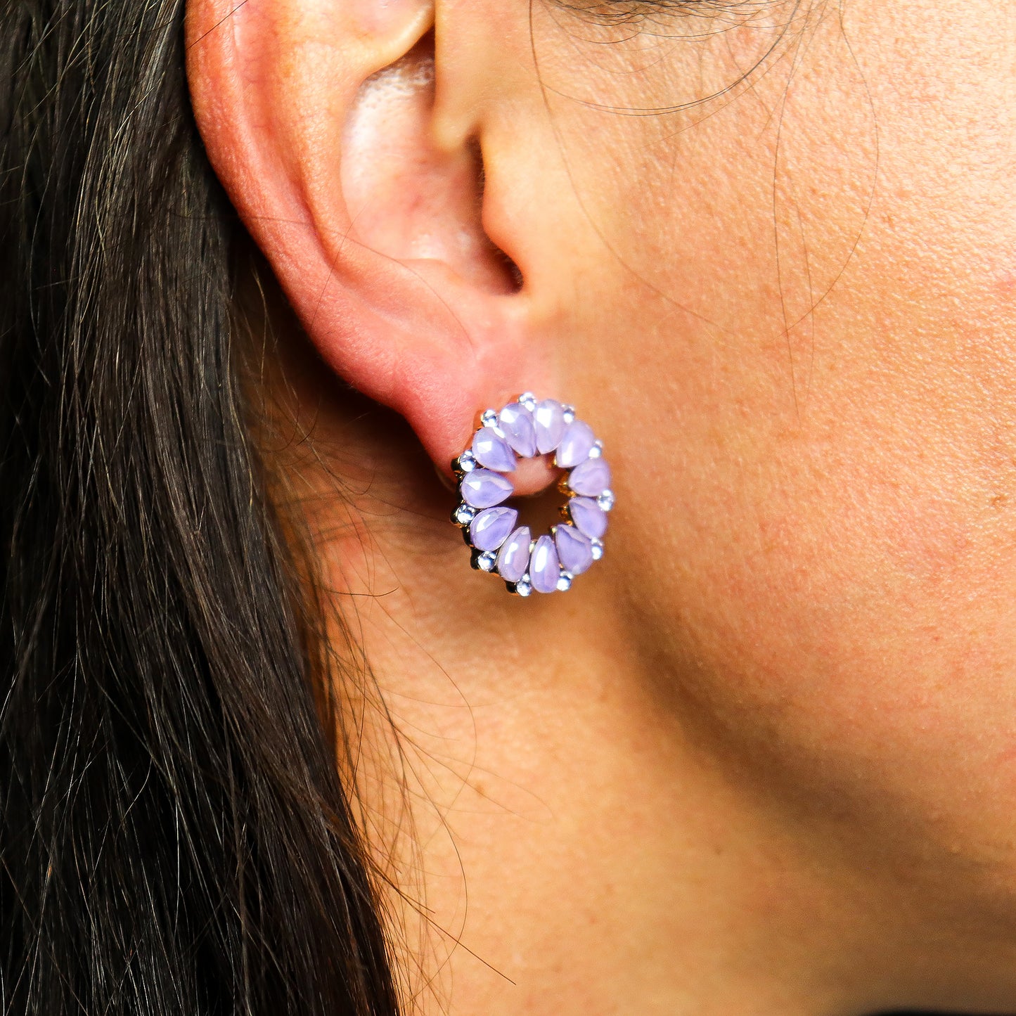 Nymph Aurora Glass Earrings - Lavender