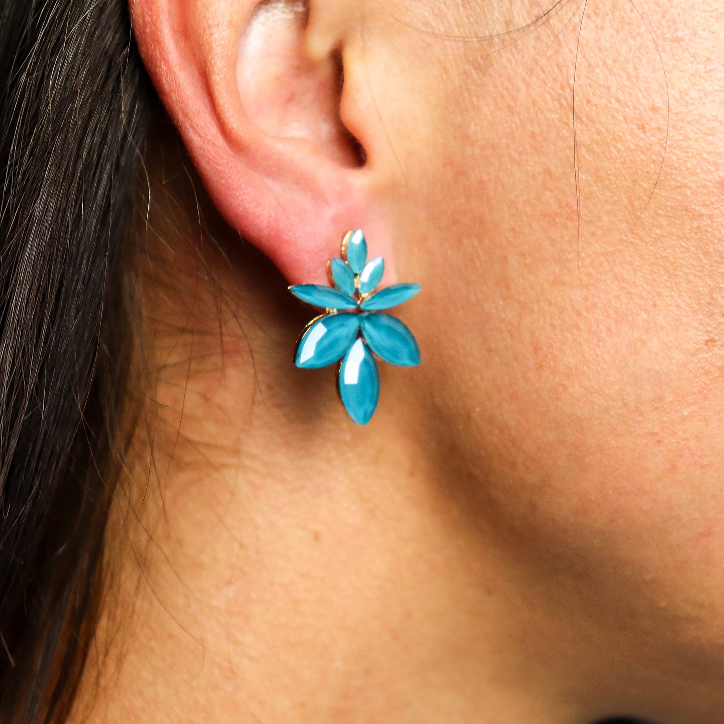 Nymph Aurora Glass Earrings - Teal
