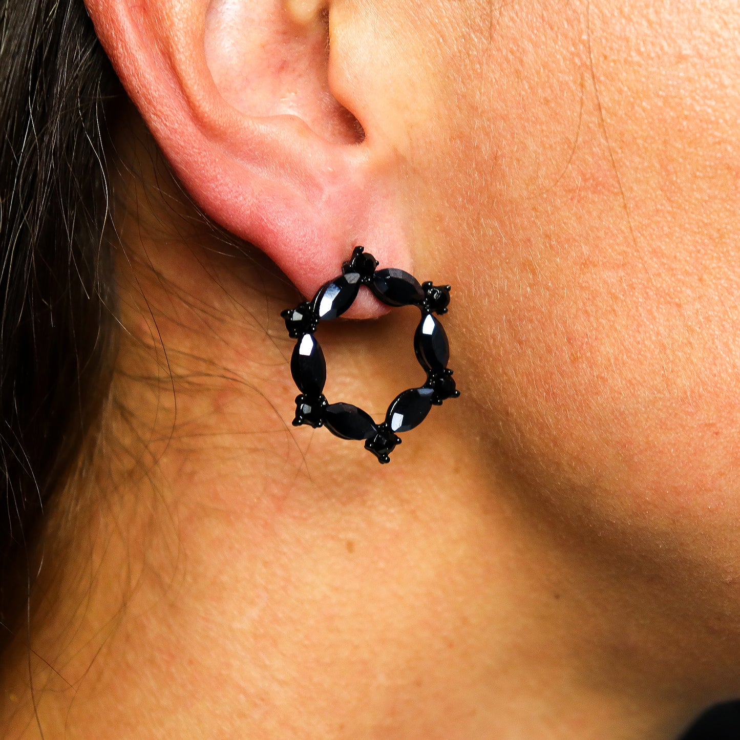 Nymph Aurora Glass Earrings - Jet Black