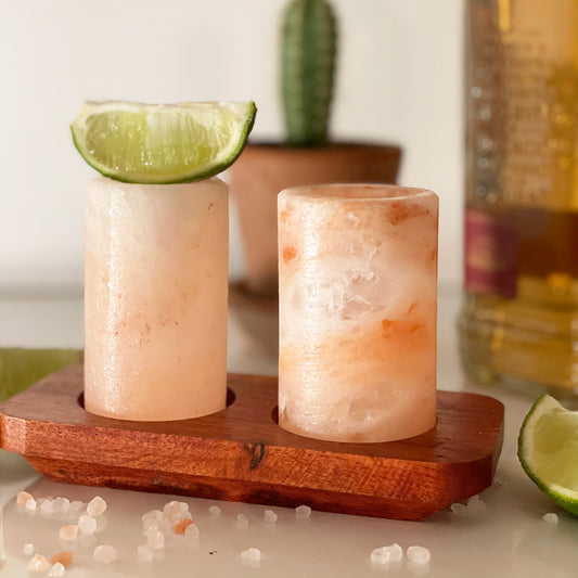 Himalayan Salt Shot glasses & Serving plate