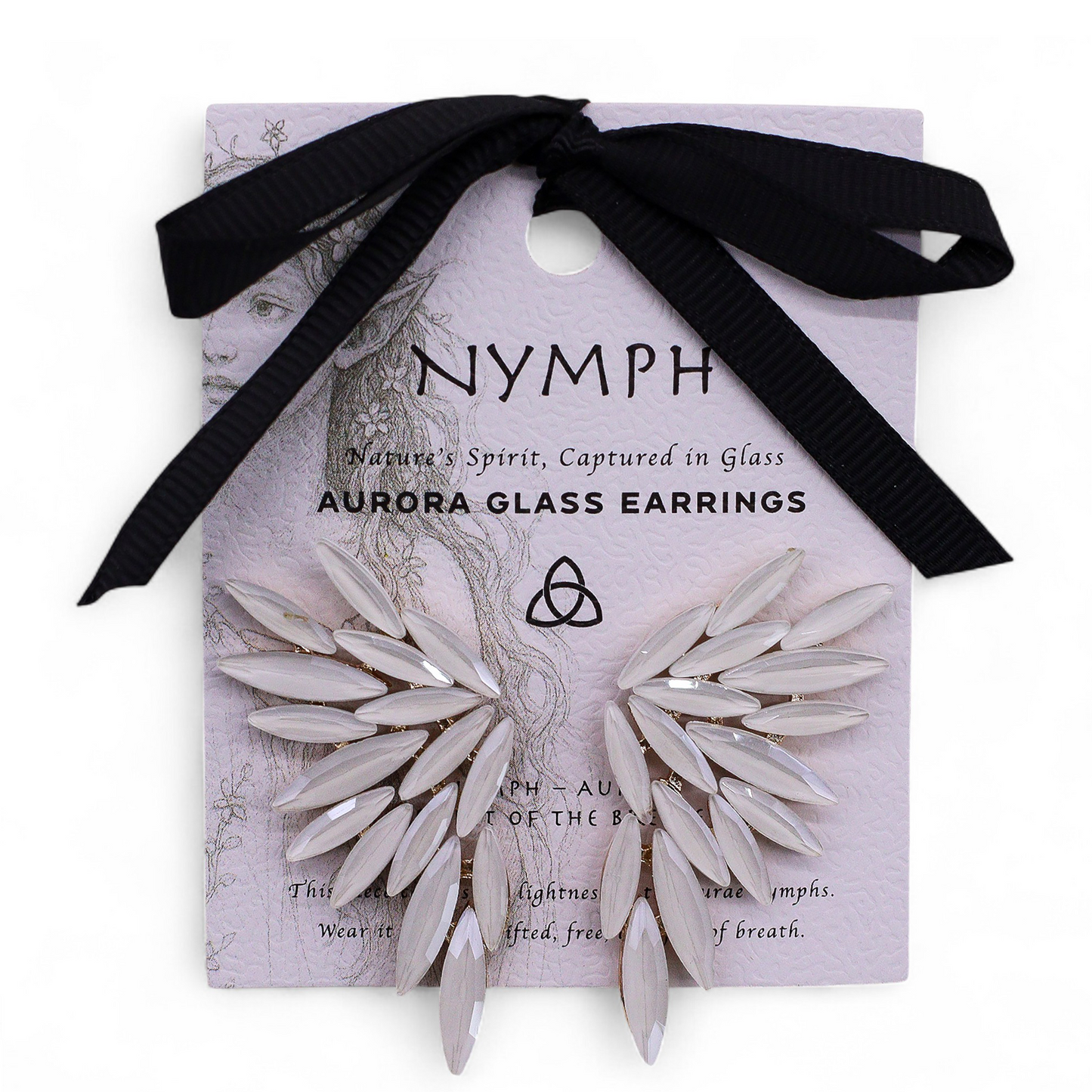 Nymph Aurora Glass Earrings - Pearl
