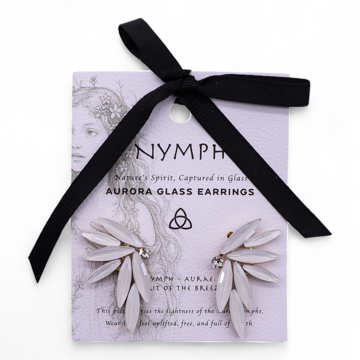 Nymph Aurora Glass Earrings - Pearl