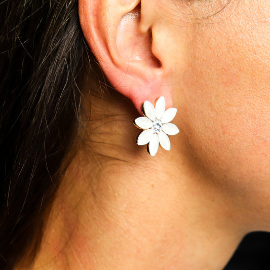 Nymph Aurora Glass Earrings - Pearl
