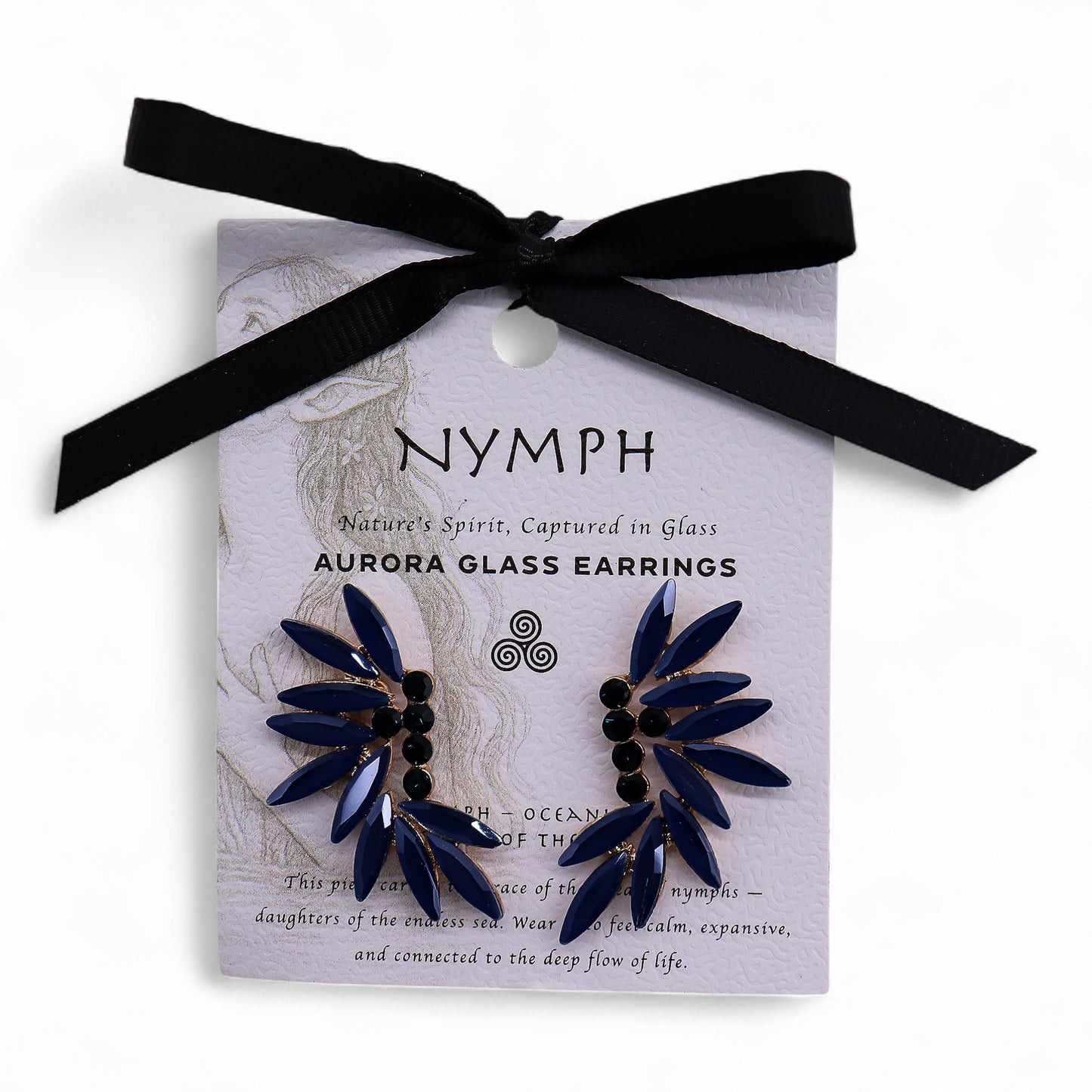 Nymph Aurora Glass Earrings - Navy