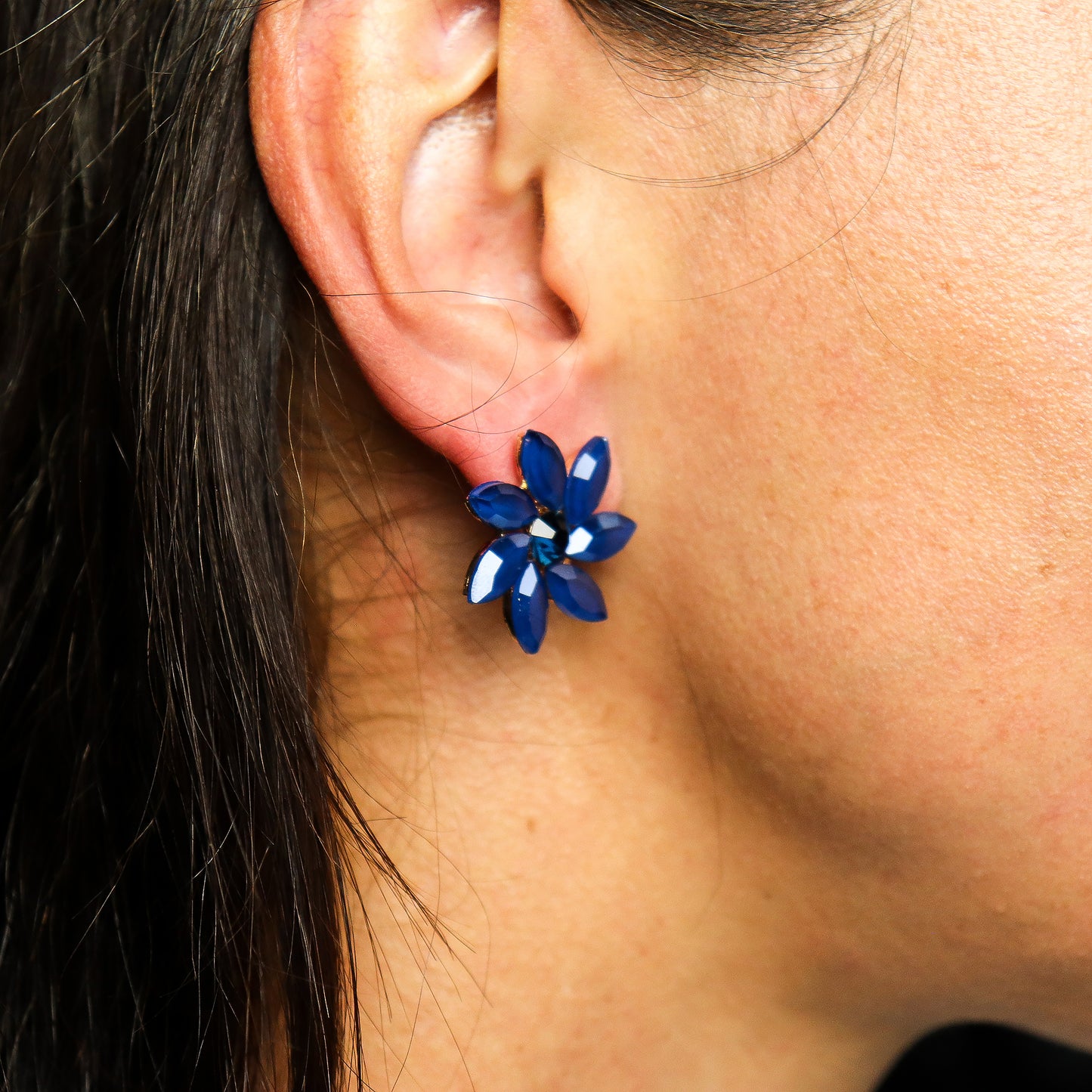 Nymph Aurora Glass Earrings - Navy