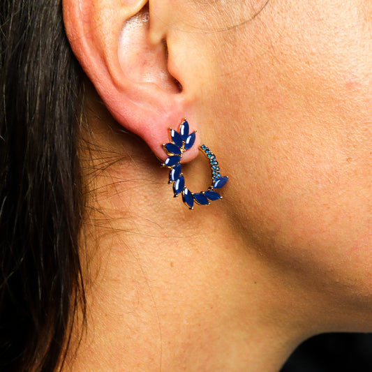 Nymph Aurora Glass Earrings - Navy