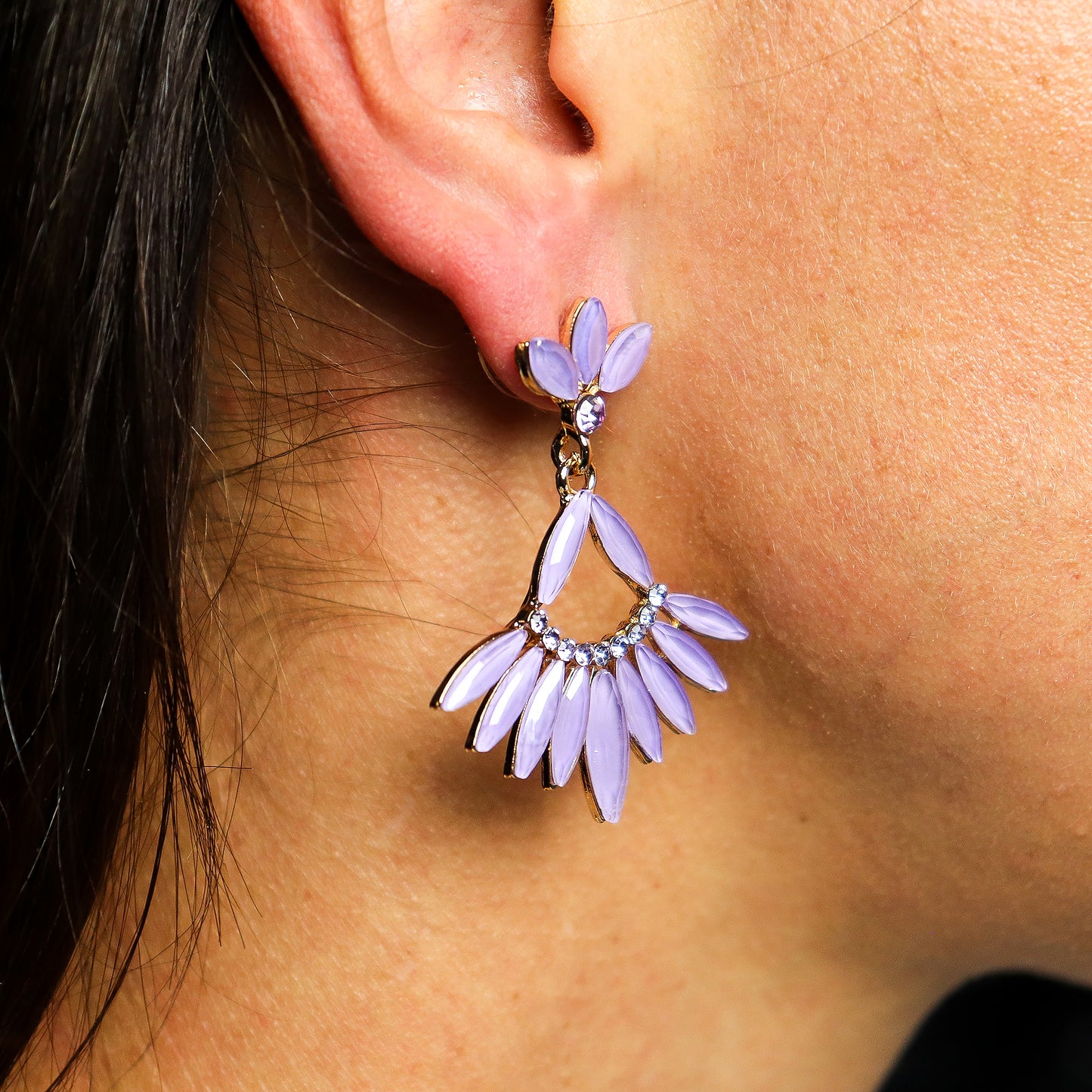 Nymph Aurora Glass Earrings - Lavender