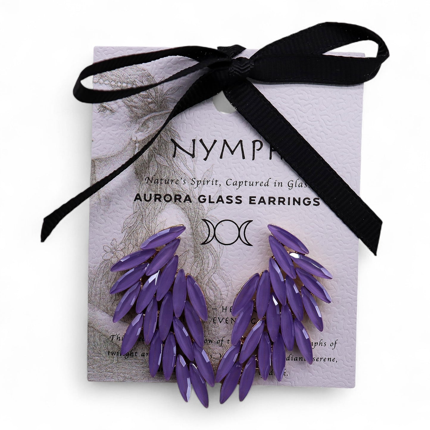 Nymph Aurora Glass Earrings - Lavender