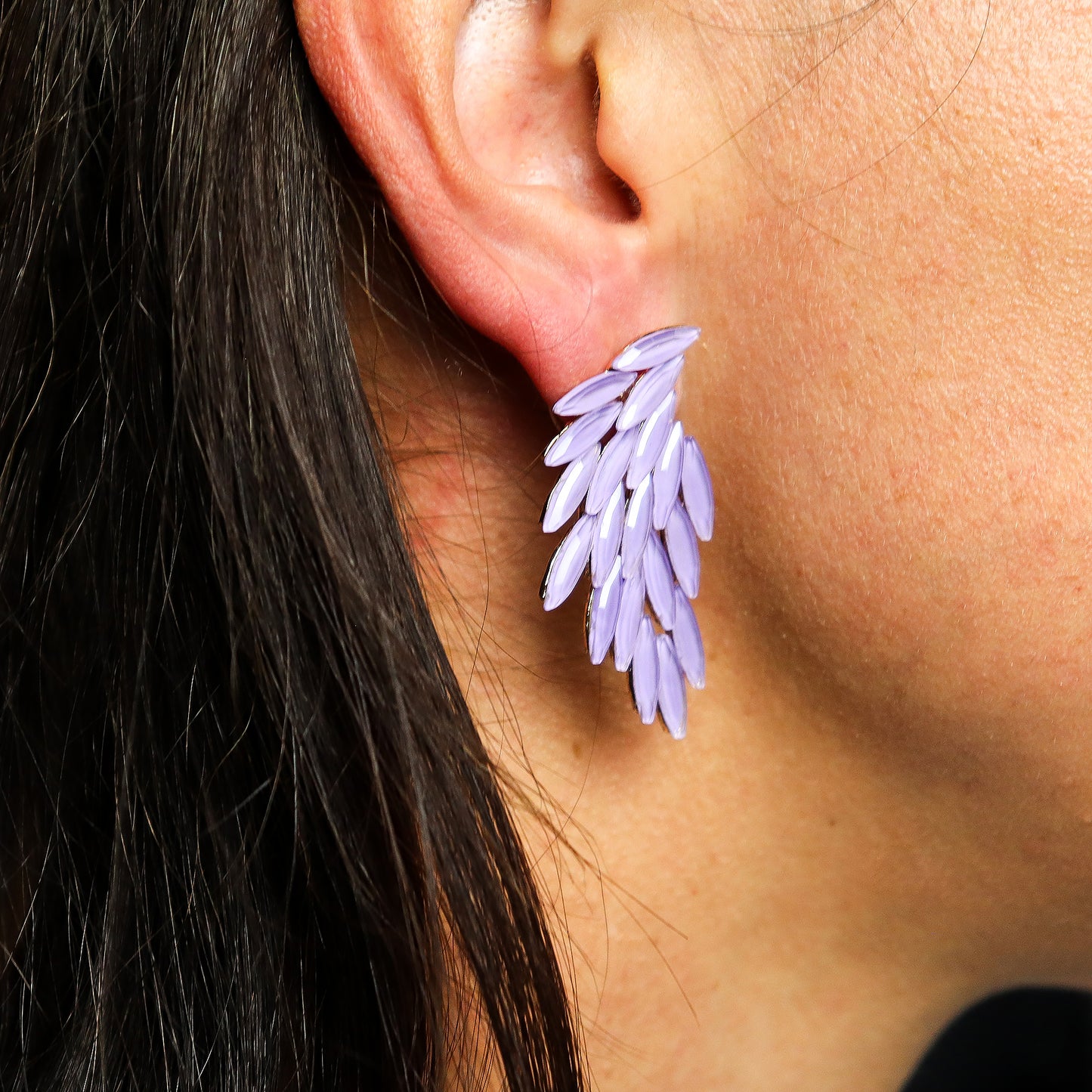 Nymph Aurora Glass Earrings - Lavender