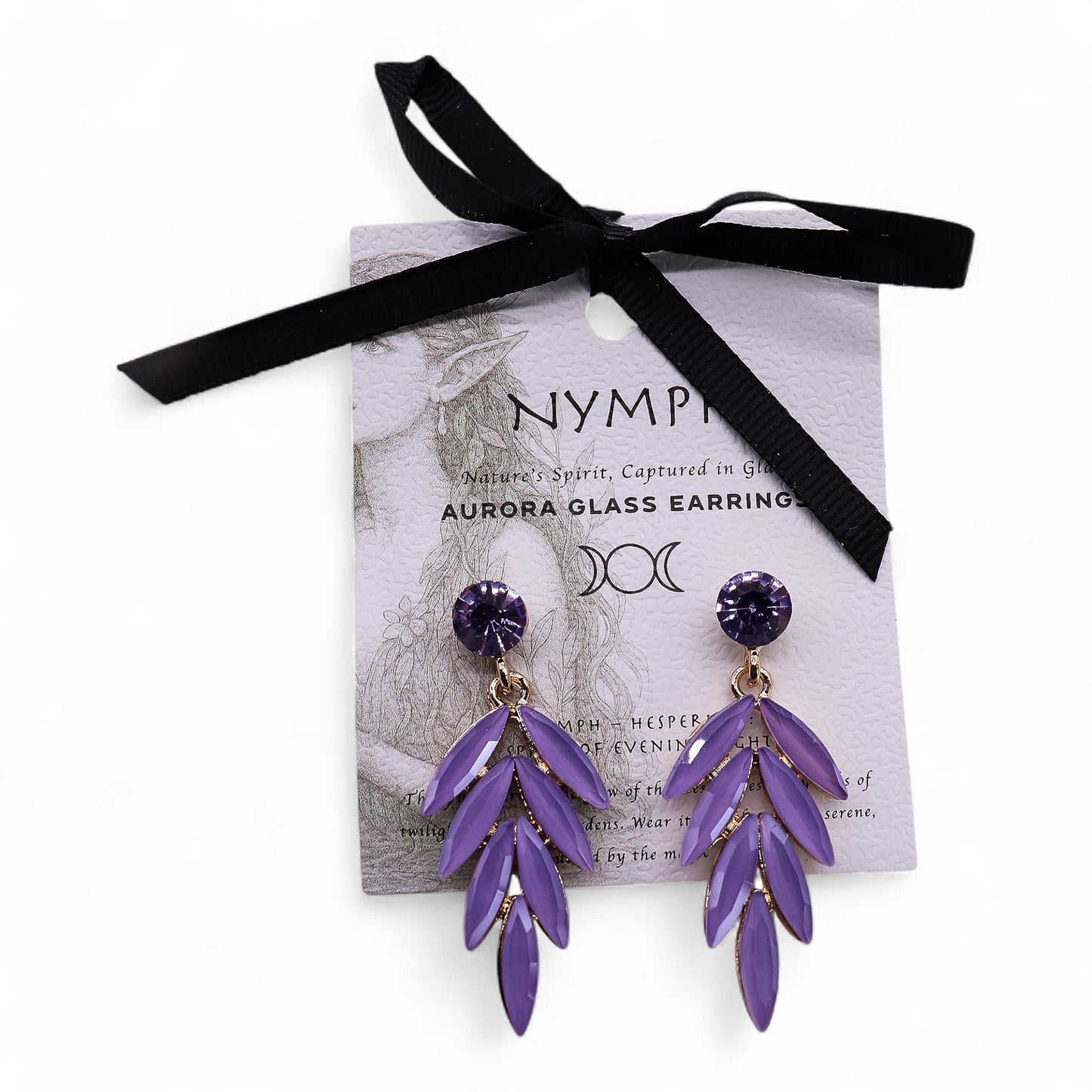 Nymph Aurora Glass Earrings - Lavender