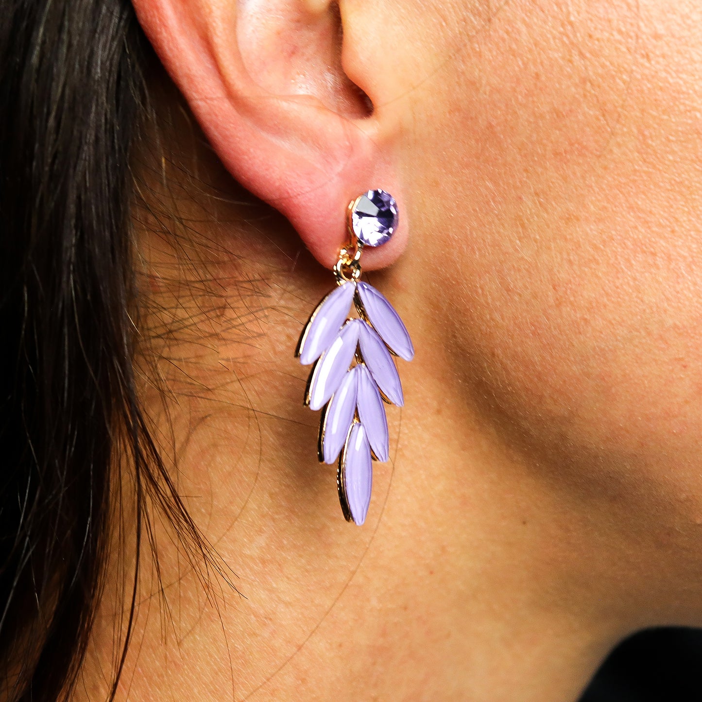 Nymph Aurora Glass Earrings - Lavender
