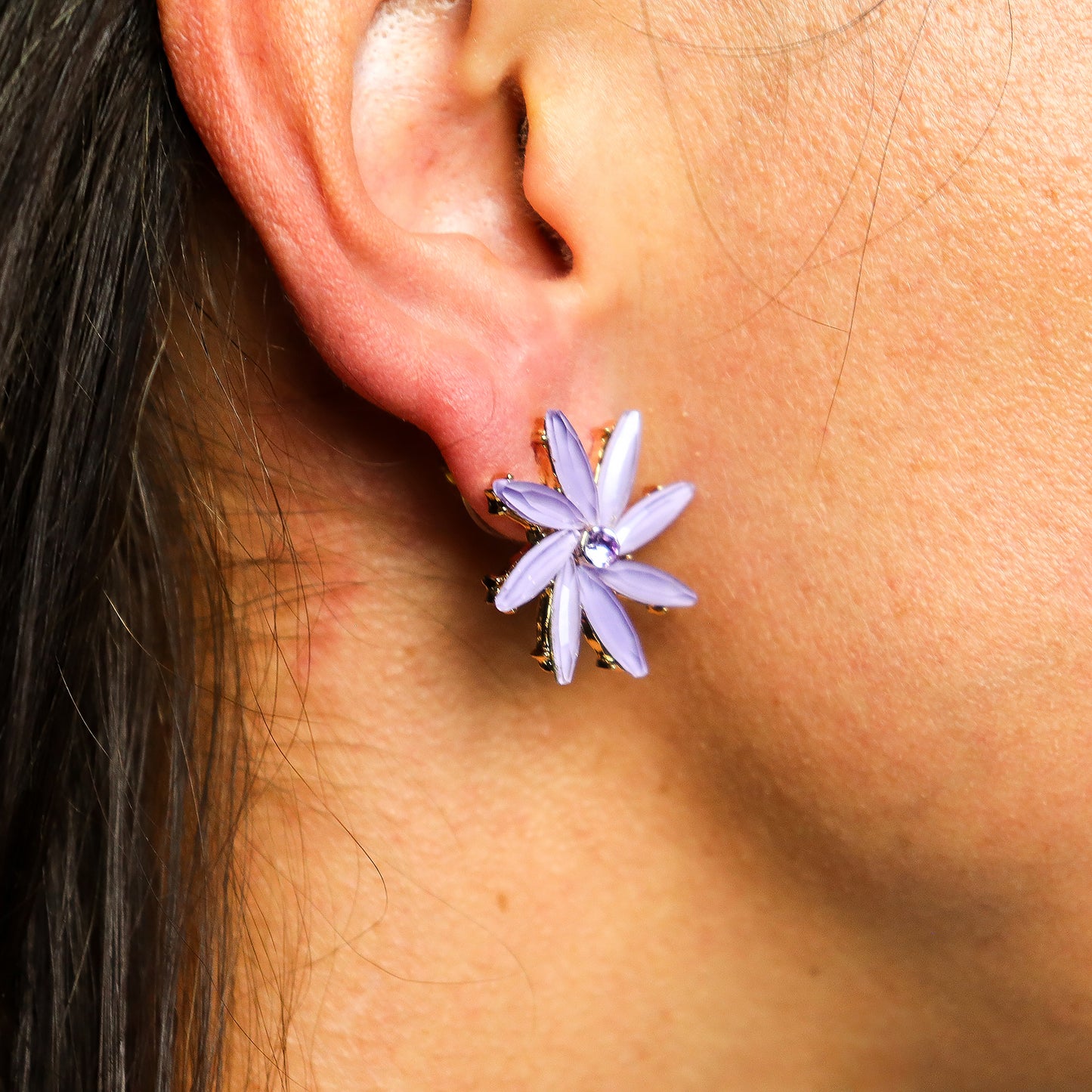 Nymph Aurora Glass Earrings - Lavender