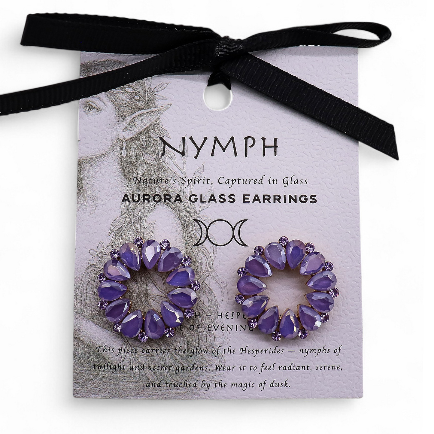 Nymph Aurora Glass Earrings - Lavender