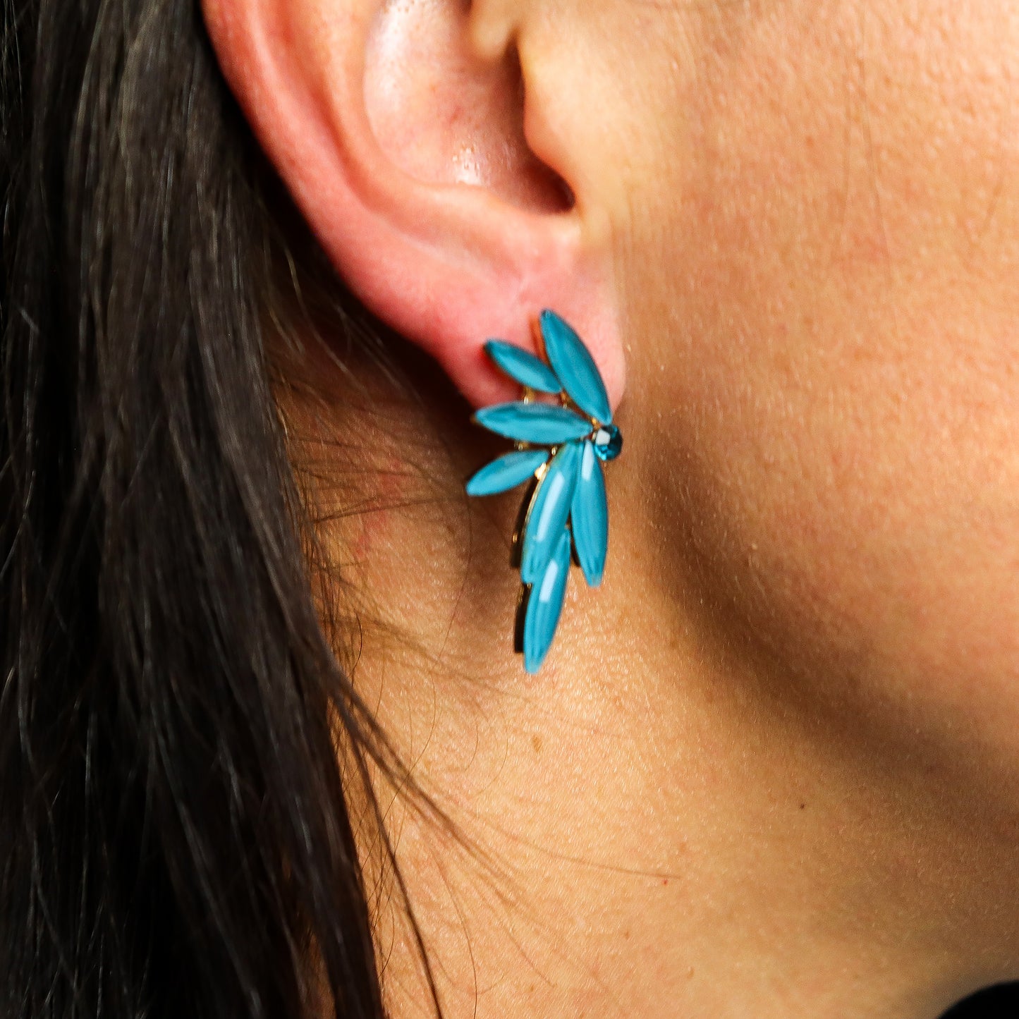 Nymph Aurora Glass Earrings - Teal