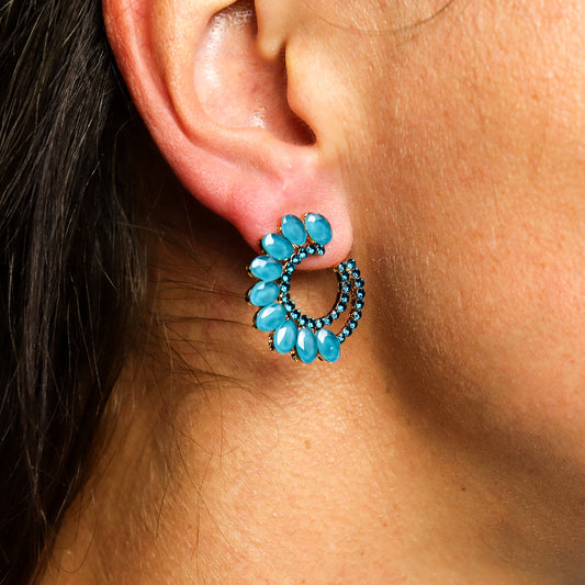 Nymph Aurora Glass Earrings - Teal